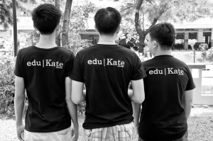Our students in eduKate T shirts. Waiting for our community development event to begin. 