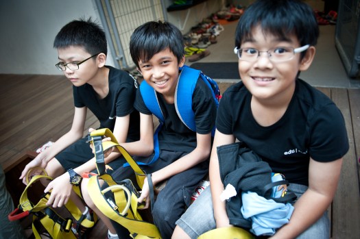 Happy faces and definitely all rearing to climb some wall. All equipped and patience